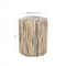 Brown Teak Wood Contemporary Stool, 18" x 15" x 15"